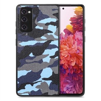 Til Samsung Galaxy S20 FE 5G / S20 FE / S20 FE 2022 / S20 Lite Camouflage-mønster Lædercoated PC+TPU-cover telefoncover