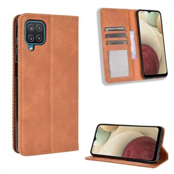 Magnetisk Vintage Style Wallet Stand Telefon Cover Cover til Samsung Galaxy M12 / A12