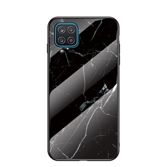 Marmor mønster Hærdet glas mobiltelefon cover slid og Scratch til Samsung Galaxy A12