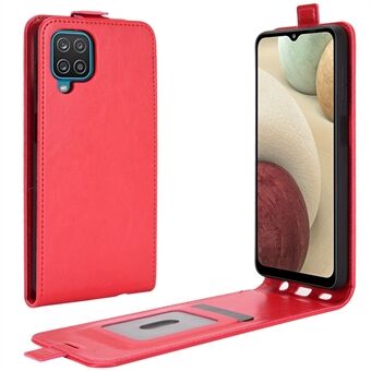 Crazy Horse Texture Vertical Flip Phone Cover Cover med kortholder til Samsung Galaxy A12