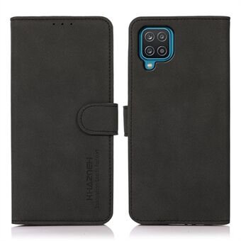 Khazneh Textured Læder Phone Cover Fuld Protection Case med Wallet Stand design til Samsung Samsung Galaxy A12