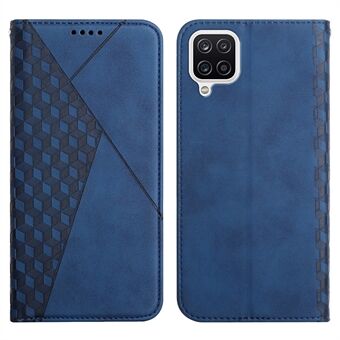 Geometrisk mønster Skind-touch Feel Læder Telefon Case Stand Pung Cover til Samsung Galaxy A12