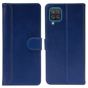 Anti-Drop Wallet Design Splejsning PU Læder Telefon Taske med Stand Cover Protector til Samsung Galaxy A12