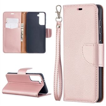 Litchi Surface with Wallet Leather Stand Phone Case til Samsung Galaxy S21 5G