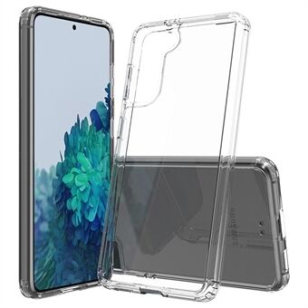 Krystalklar anti-ridse gennemsigtig akryl + TPU hybrid taske til Samsung Galaxy S21 5G