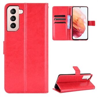 Wallet Stand Cover til Samsung Galaxy S21 5G Crazy Horse Texture Leather Shell