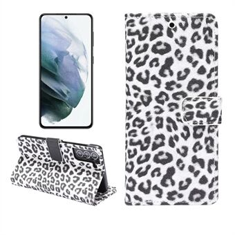 Leopard Texture Wallet Læder Stand Telefon Shell Taske til Samsung Galaxy S21 5G