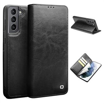 QIALINO tegnebogsdesign Folio Flip Stand i ægte læder Telefoncover til Samsung Galaxy S21 4G/5G