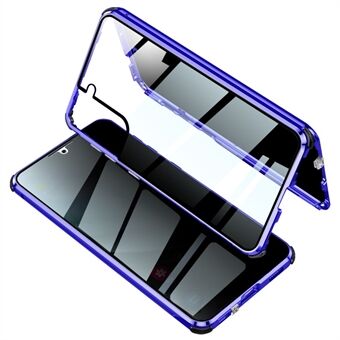 Låsinstallation Metalramme + dobbeltsidet hærdet glas Anti-peep telefoncover til Samsung Galaxy S21 4G/5G