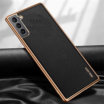 SULADA PC + TPU Litchi Texture PU Leather Coated Phone Case Back Cover for Samsung Galaxy S21 4G/5G