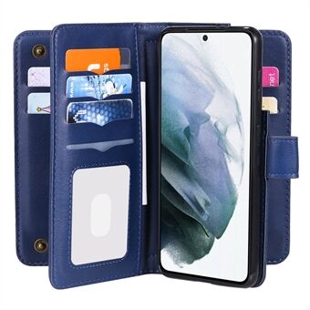 10 kortpladser Pungdesign Beskyttelsesetui til mobiltelefon PU-lædercover til Samsung Galaxy S21 5G/S30 5G