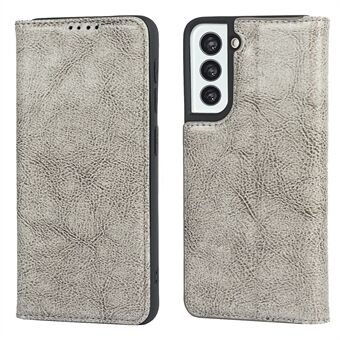 Crazy Horse Texture Ægte læder pung-telefontaske til Samsung Galaxy S21 5G