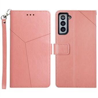 Justerbar Stand prægning Y-formet linje tegnebog design læder telefoncover skal til Samsung Galaxy S21 5G