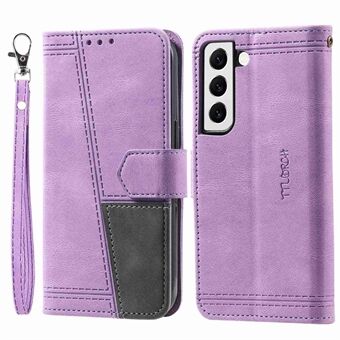 TTUDRCH 004 Splicing Style Mobile Phone Case Bag for Samsung Galaxy S21 4G/5G, RFID Blocking Function Phone Cover Skin-touch Feeling PU Leather Magnetic Wallet