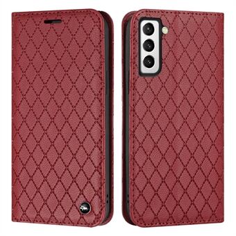 Til Samsung Galaxy S21 5G / S21 4G / S30 5G RFID-blokerende PU-læder Fuld beskyttelsescover Rhombus prægning Litchi Texture Flip Stand Wallet Phone Case