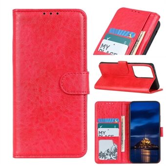 Magnetisk Crazy Horse Skin læder tegnebog telefon folio flip cover til Samsung Galaxy S21 Ultra 5G