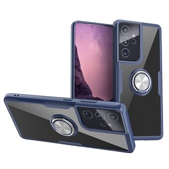 Ring Kickstand TPU + PC + Metal Hybrid Phone Case til Samsung Galaxy S21 Ultra 5G
