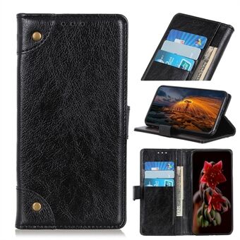 Stand Nappa Texture Mobiltelefon Læder Taske til Samsung Galaxy S21 Ultra 5G - Sort