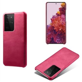 KSQ PU Leather Coated PC Phone Case for Samsung Galaxy S21 Ultra 5G