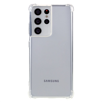 Præcis udskæring 1,5 mm tyk Klar Faldsikker TPU-telefoncover Shell til Samsung Galaxy S21 Ultra 5G
