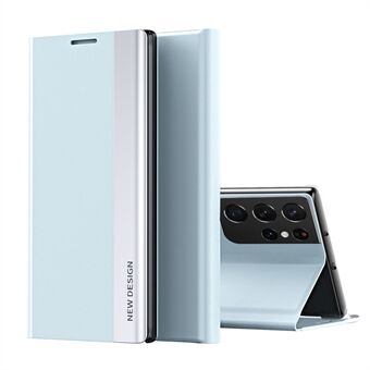 Autoabsorberet Stand Læder Telefon Taske til Samsung Galaxy S21 Ultra 5G