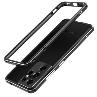 For Samsung Galaxy S21 Ultra 5G Metal Bumper Frame Case Raised Edge Protection with Camera Lens Cover