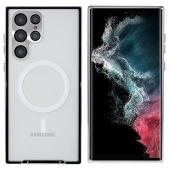 Til Samsung Galaxy S21 Ultra 5G Anti-fald telefoncover Magnetisk absorption Mat telefoncover TPU bagside + Edge integreret linsebeskyttelse