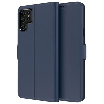 Til Samsung Galaxy S21 Ultra 5G TPU+PU Læder Anti-slid Telefon Case Kortholder Design Magnetisk Cover med Stand