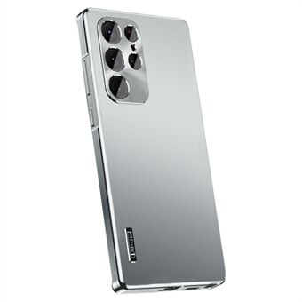 IM-CHEN Stødsikkert etui til Samsung Galaxy S21 Ultra 5G Anti-ridse Slim Matt Case Hard PC Metalramme Telefon Etui med magnetisk/spændelås