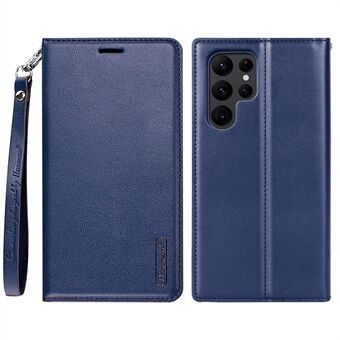 HANMAN Minor Series Mobiltelefon Cover til Samsung Galaxy S21 Ultra 5G, anti-ridse PU læder pung etui Folio Flip Telefon Stand Shell