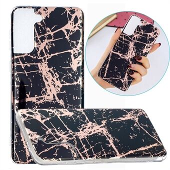 Marmor Mønster Rose Guld galvanisering IMD TPU Taske til Samsung Galaxy S21 + 5G Telefon Cover