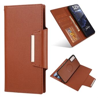 PU læder tegnebog telefon cover med aftagelig indre TPU taske til Samsung Galaxy S21 + 5G