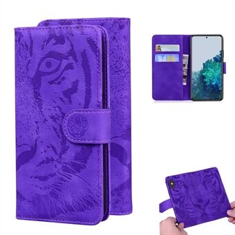 Tiger Face Imprinting Læder Dual Magnet Telefon Taske med tegnebog og Stand til Samsung Galaxy S21 + 5G