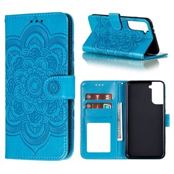 Imprint Mandala Flower Leather Protector Cover til Samsung Galaxy S21 + 5G Stand Cover