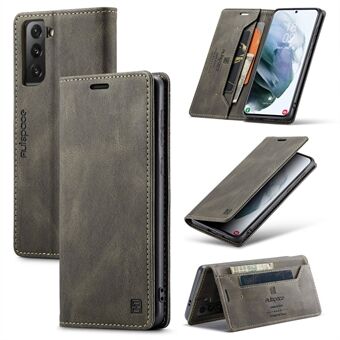 AUTSPACE A01 Series Retro Style Matt Stand Wallet Lædertaske til Samsung Galaxy S21+ 5G