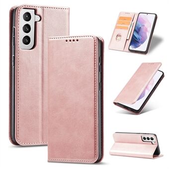 Auto-absorberet læder tegnebog Stand mobiltelefon beskyttelsesetui til Samsung Galaxy S21 + 5G