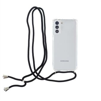 Hjørne-kofangerramme TPU-telefon stødsikkert cover med snor til Samsung Galaxy S21 Plus 5G