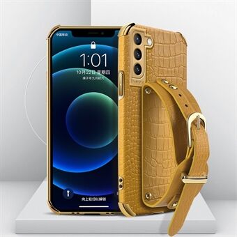 6D krokodille tekstur PU læderbelagt TPU galvaniseret telefon etui til Samsung Galaxy S21 Plus 5G