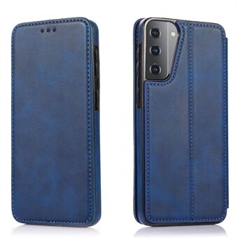 Jazz Series Auto-absorberet Stand læderbeskytter telefoncover med kortspor til Samsung Galaxy S21 + 5G