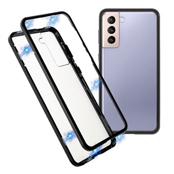 [Magnetisk låsinstallation] Metalramme med dobbeltsidet telefonhærdet glas til Samsung Galaxy S21 + 5G