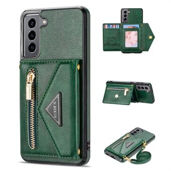 N.BEKUS til Samsung Galaxy S21+ 5G Velbeskyttet anti-ridse PU læder + TPU Kickstand Design Pung Telefon Cover Case
