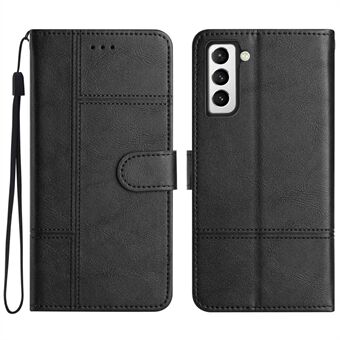 Til Samsung Galaxy S21+ 5G Flip Wallet Case, Business Style Cowhide Texture PU Læder Telefon Stand Cover med rem