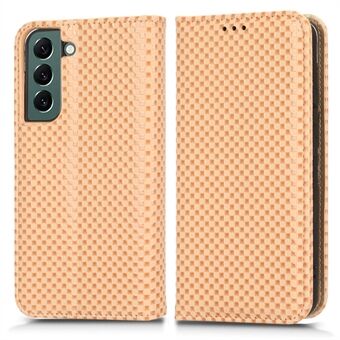 Til Samsung Galaxy S21+ 5G Anti-fald PU læder telefontaske Slidfast Grid Texture Beskyttende Telefon Flip Wallet Cover Stand