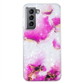Til Samsung Galaxy S21+ 5G TPU Marble Flower Phone Case IMD Shell-mønster Ridsefast cover
