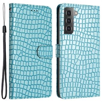 Smartphone Anti-drop Shell til Samsung Galaxy S21+ 5G, Læder Wallet Stand Cover Crocodile Texture Case