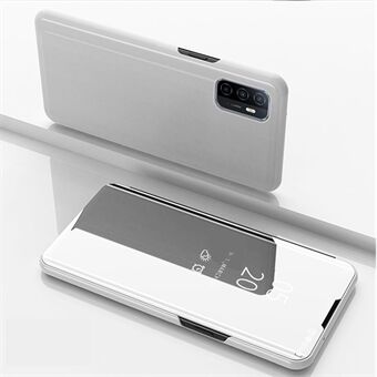 View Window Electroplated Mirror Surface Leather Shell Case with Stand for Samsung Galaxy A32 5G/M32 5G