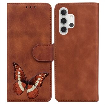 Skin-touch Big Butterfly Print Stødsikker PU læder Stand Mobiltelefon Shell Case til Samsung Galaxy A32 5G