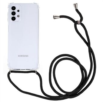 Til Samsung Galaxy A32 5G/M32 5G Enhanced Four Corner Crystal Clear TPU Case Telefoncover med snor