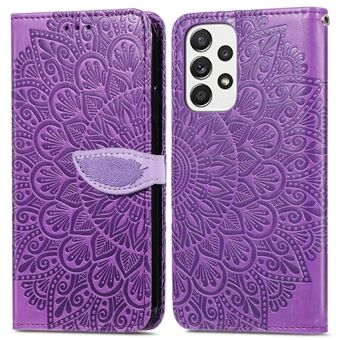 For Samsung Galaxy A32 5G/M32 5G Wallet Phone Case Imprinted Dream Wings Pattern TPU+PU Leather Flip Phone Cover with Strap