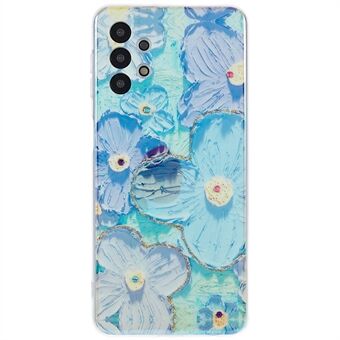 Til Samsung Galaxy A32 5G Epoxy Rhinestone Decor Anti-fald blød TPU etui IMD blomstermønster bagcover